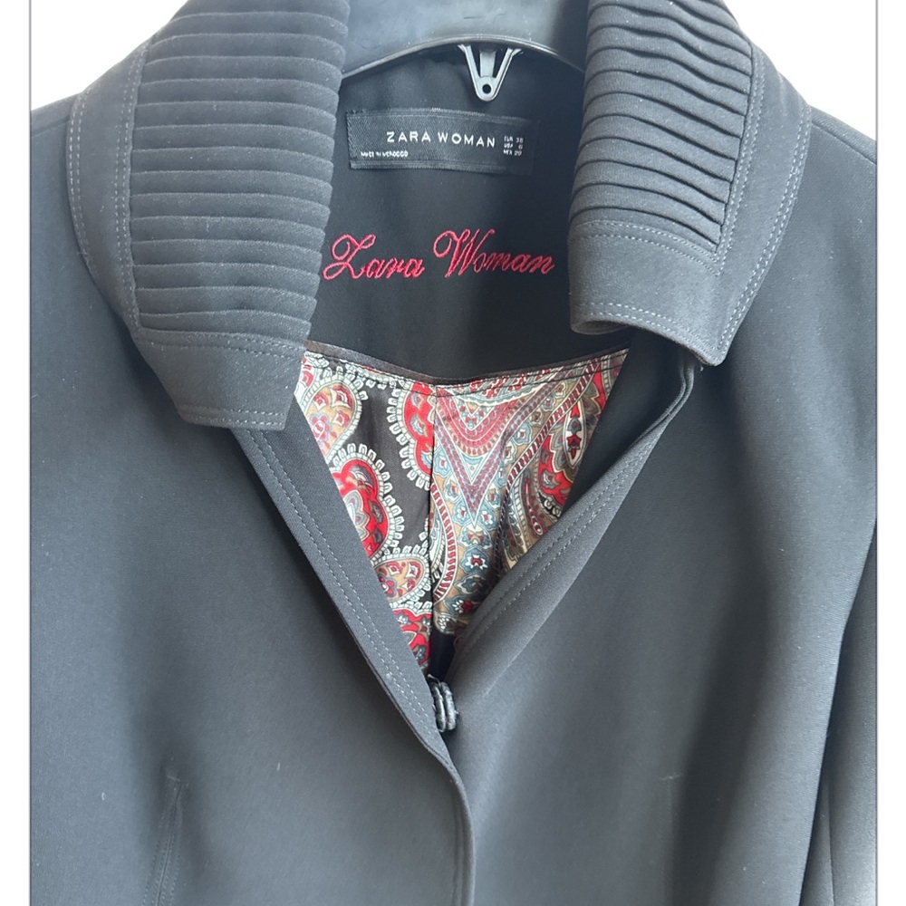 Zara Woman Black Jacket Two buttons size 6 Black Jacket - Picture 4 of 7
